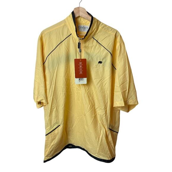 Ashworth Yellow Short Sleeve Windbreaker Pullover Shirt Men's Size XL NWT - Picture 1 of 7